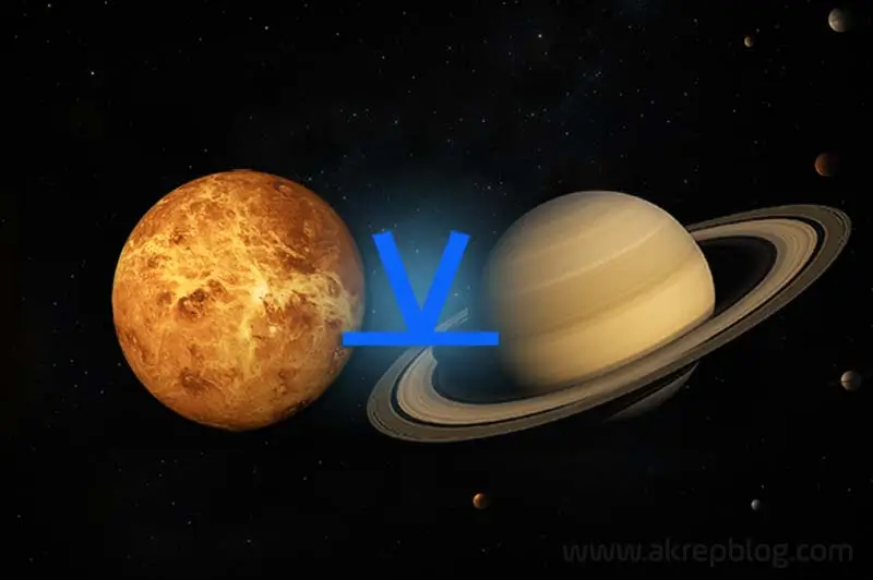 Venüs Satürn Yarı Altmışlık Açısı