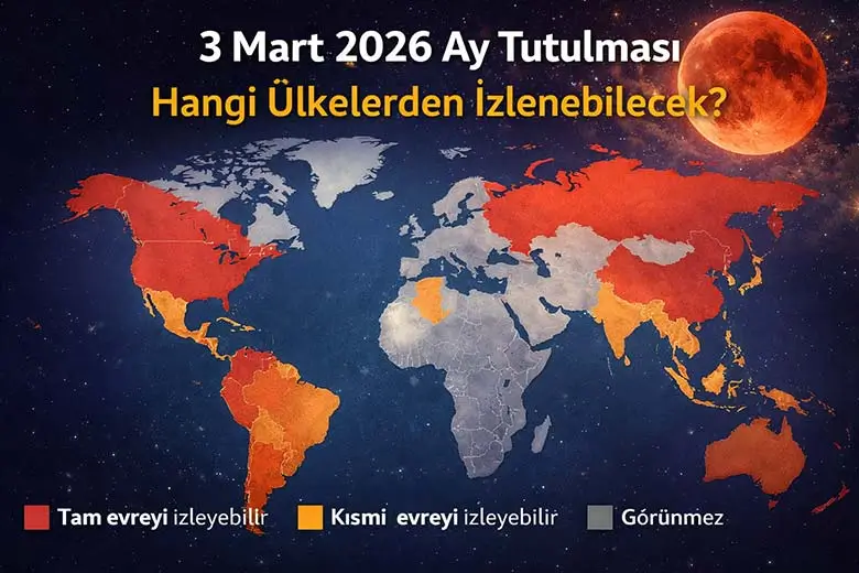 3 Mart 2026 Ay Tutulması Hangi Ülkelerden İzlenebilecek?