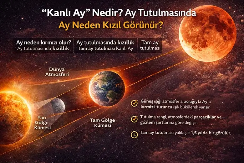“Kanlı Ay” Nedir? Ay Tutulmasında Ay Neden Kızıl Görünür?