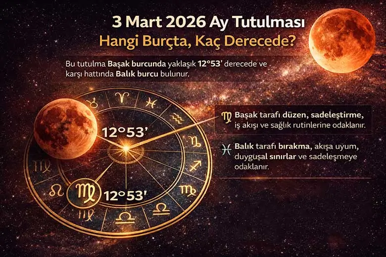 3 Mart 2026 Ay Tutulması Hangi Burçta, Kaç Derecede?