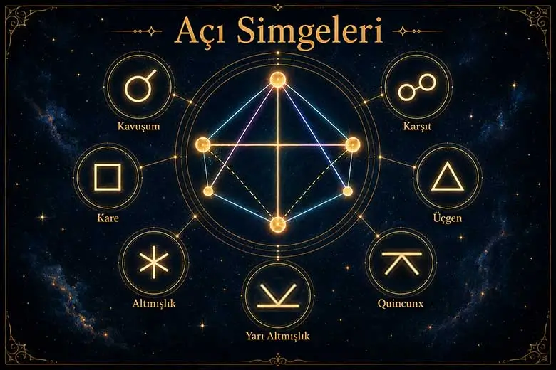 Astrolojide Açı Simgeleri ve Anlamları, Açı tablosu