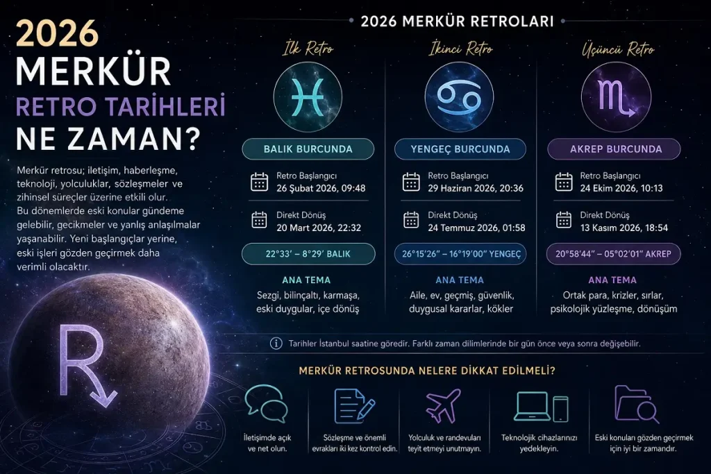 2026 Merkür Retro Tarihleri Ne Zaman? Burçlara ve Evlere Göre Etkileri