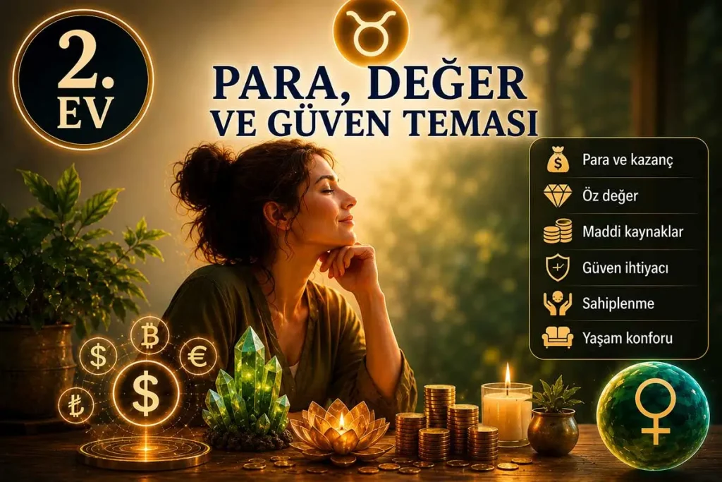 Doğum haritasında 2. Ev Neyi Temsil Eder? Para, Değer ve Güven Teması